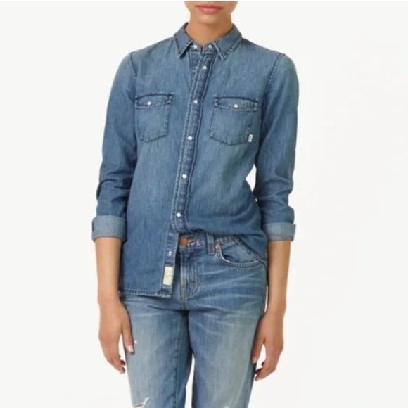 TNA Tops - TNA Sutter Boyfriend Fit Denim Shirt